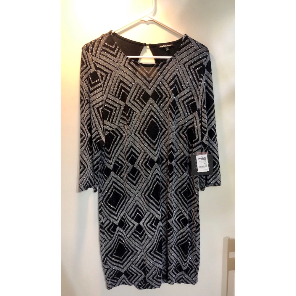 Black And Silver Code Fall Night Dress